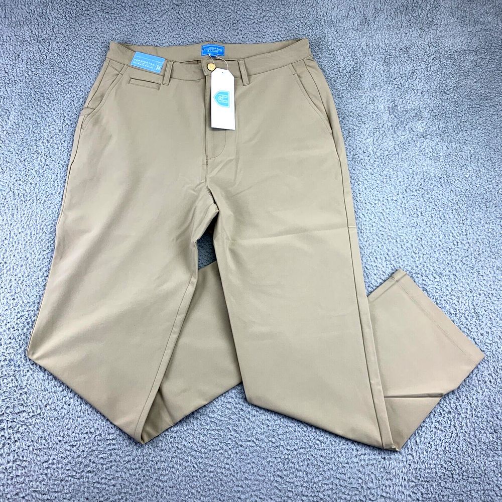 Pennington & Bailes Pants Men's 34W Tan High-Rise‎ Straight Leg Stretch NEWW